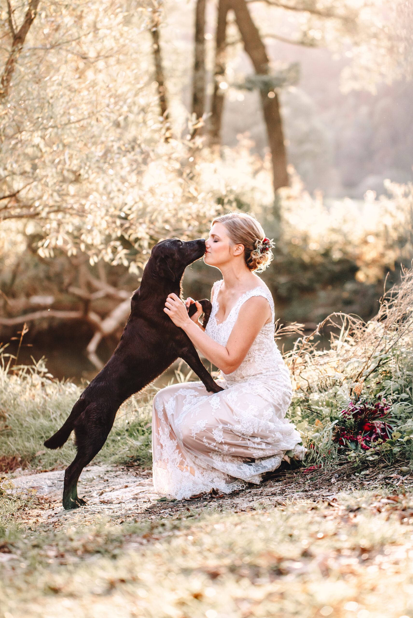 Brautportrait mit Hund