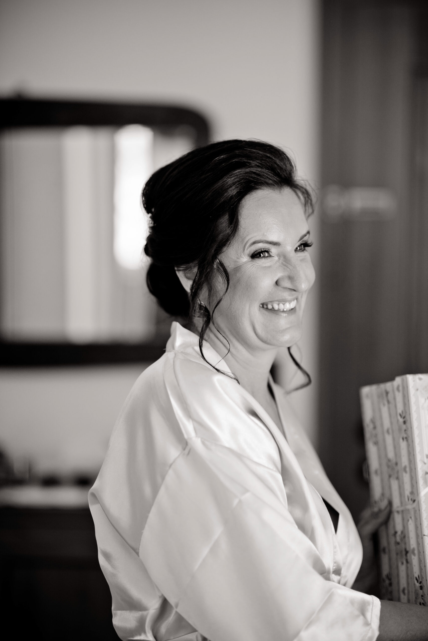 Schwarzweiß Portrait Braut – emotionaler Moment