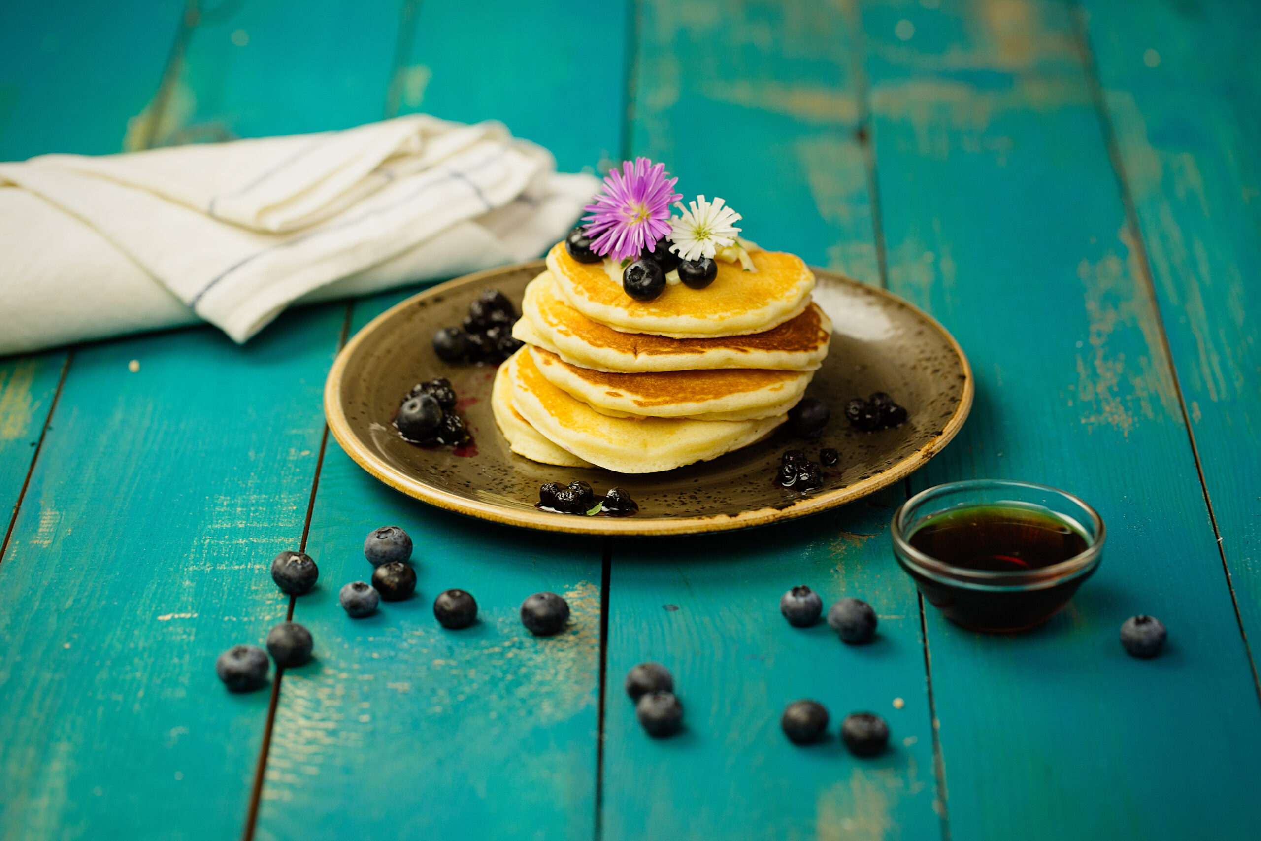 Pancakes mit Beeren – Frühstück Foodfotografie