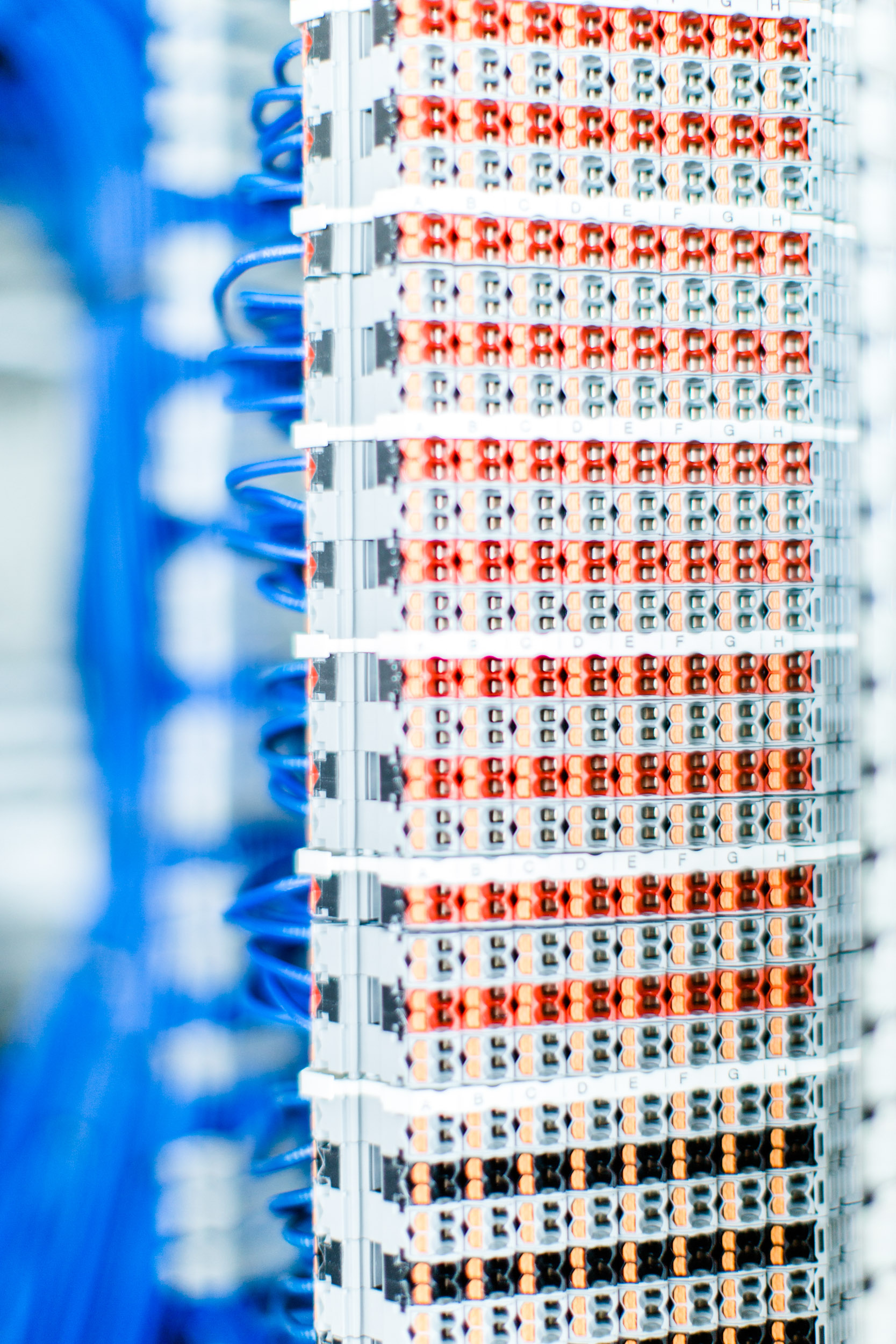Patchpanel Detail – strukturierte Verkabelung