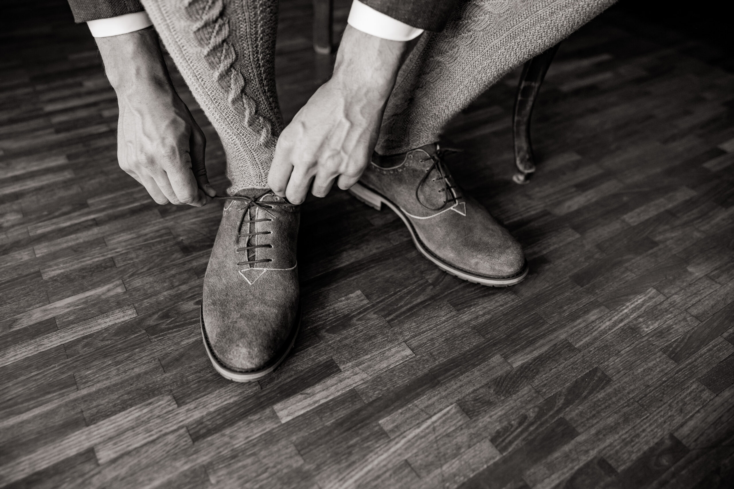 Schuhe Detail Bräutigam – Vorbereitung