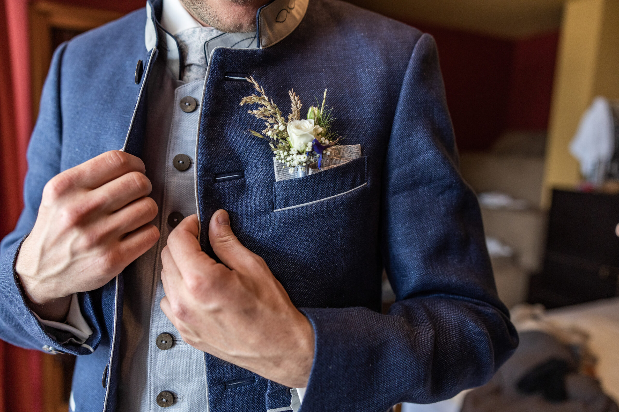 Bräutigam Detail Anzug – Hochzeit Styling